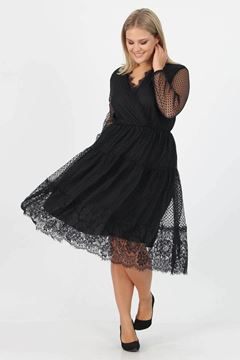 Picture of PLUS SIZE DRESS WITH SELF DESIGN CHIFFON